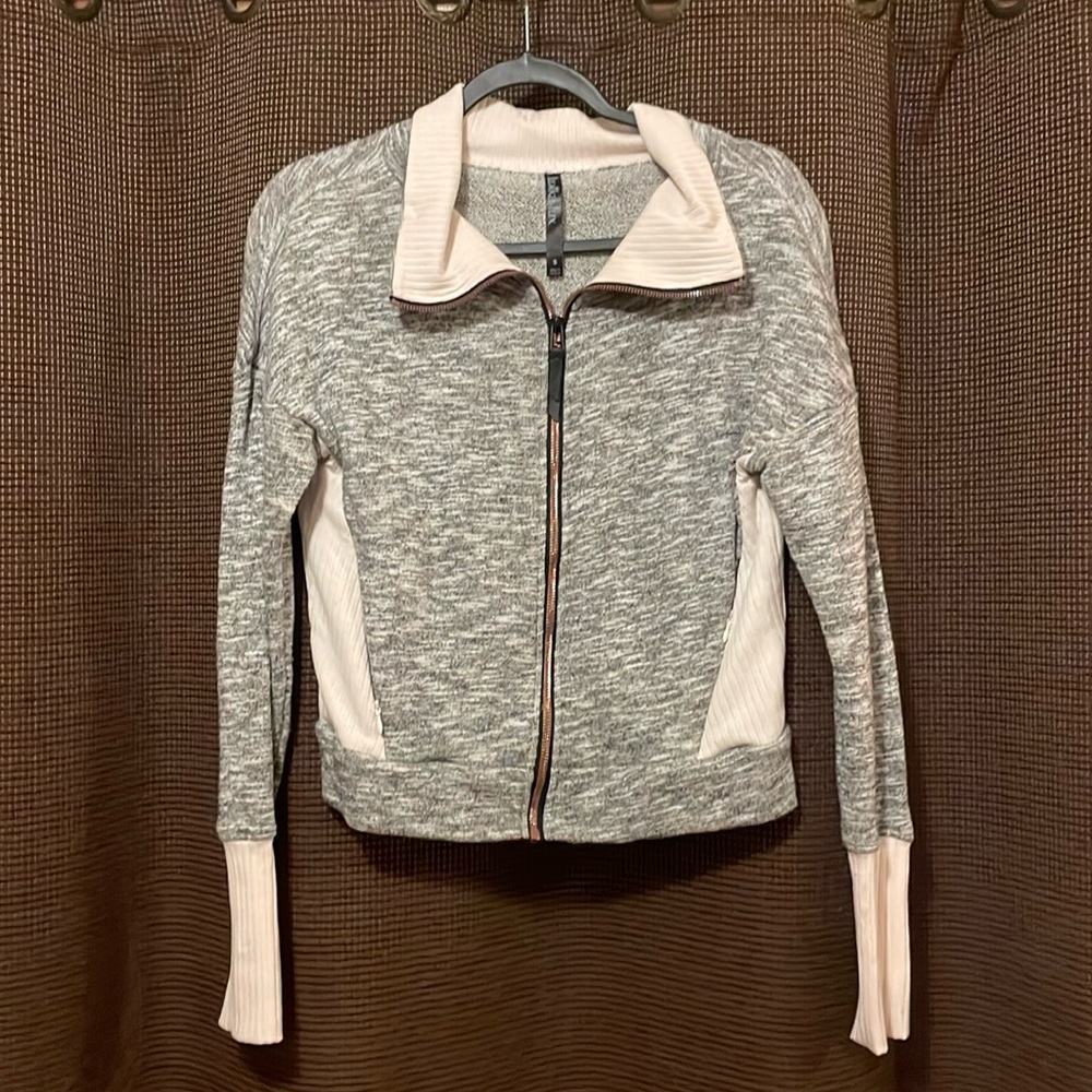 Lukka Lux Athletic Zip-up. Rose gold zipper with two pockets.
